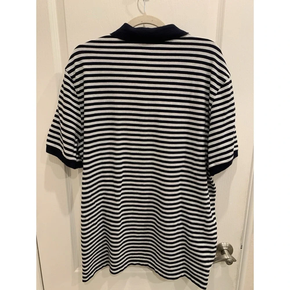 Vintage Sean‎ John Polo Shirt Multicolor Blue Brown Striped Y2K 2000s XL
